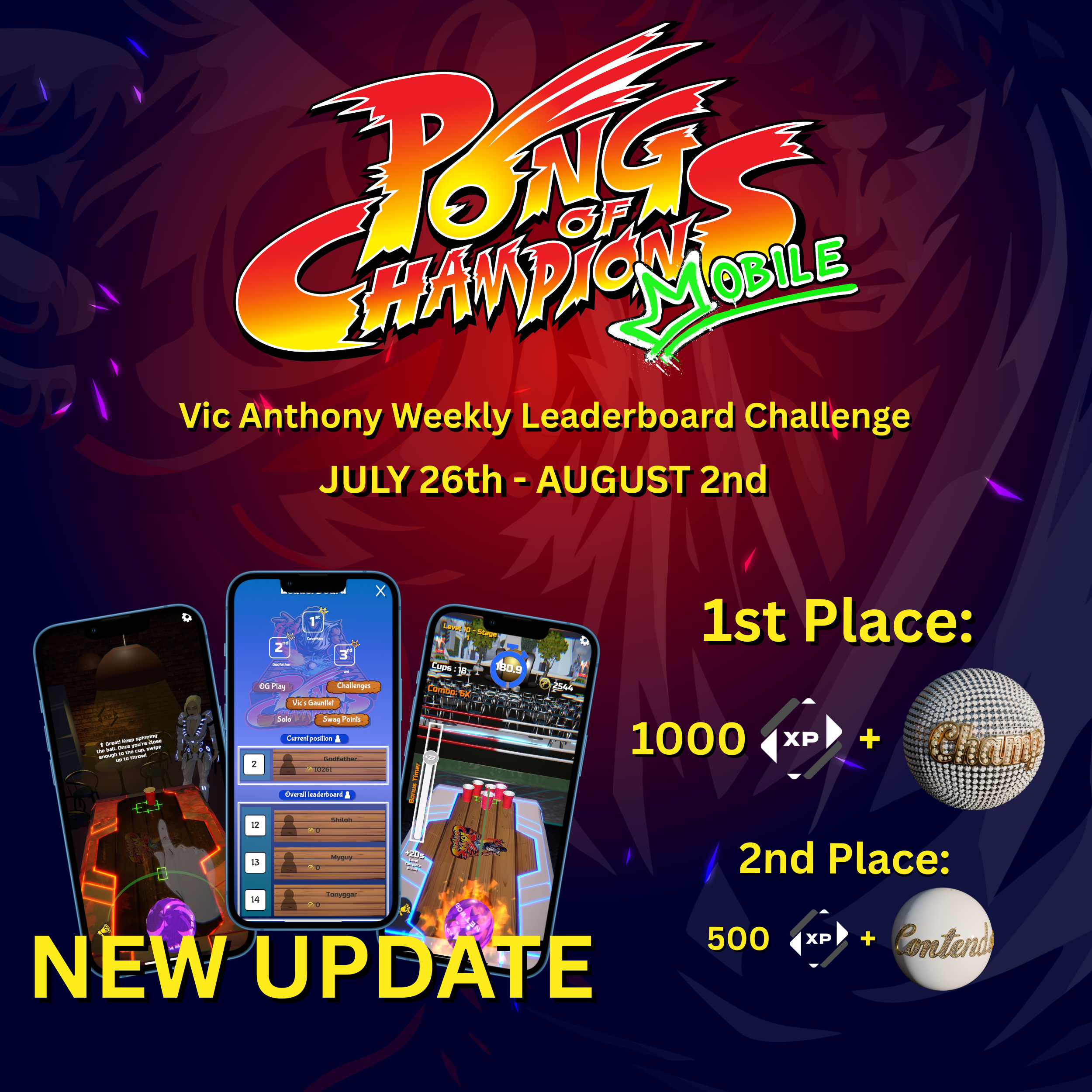 Vic Anthony Leaderboard Challenge – July 26th – August 2nd